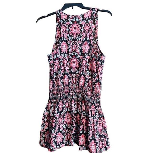 KATE SPADE Beach‎ Swimsuit Cover-Up Mini Dress Black Pink Smocked Size 38" Bust - Picture 4 of 12